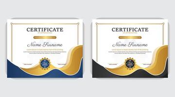 Stylish, modern, abstract, colorful and professional diploma certificate or award design for your educational institution, elegant gold certificate design vector