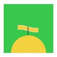 a yellow lemon with a flag on top vector