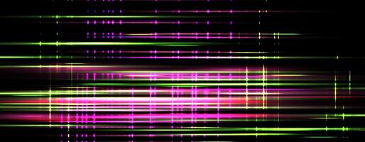 Speed rays, light neon flow, noise effect, pink and green glow speed lines, colorful light trails. Glitch screen bg. Abstract futuristic vector