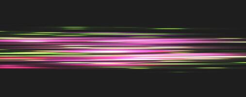 Speed rays, light neon flow, zoom in motion effect, pink glow speed lines, colorful light trails, stripes. Abstract illustration. vector
