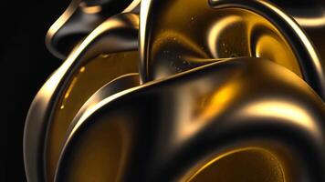 Abstract art showcasing flowing, metallic forms, evoking a sense of luxury and opulence, set against a dark background. video
