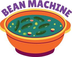A flat style sticker of bean soup bowl vector