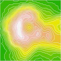 Topographic map wave. square colorful contour pattern with wavy distortion effect. Art design contour background. Grid map illustration. white line border vector
