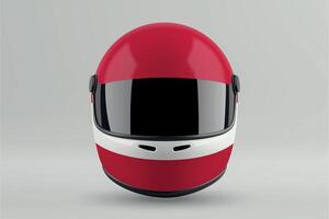 Front view of racing helmet featuring Austria flag colors vector
