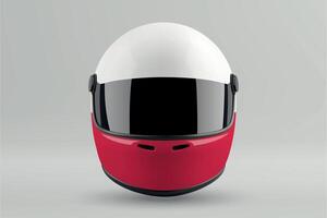 Front view of racing helmet featuring Poland flag colors vector
