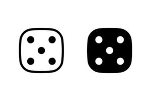 dice icon. Perfect for illustrating concepts related to games, chance, risk, luck, probability, or decisions vector