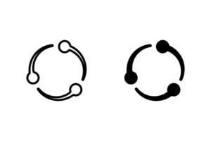 circular arrows icon. Simple and clean design representing process, cycle, flow, or rotation. Suitable for infographics, websites, app interfaces, and presentations vector