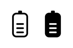 battery icon set. indicating charge level. perfect for mobile apps, websites, and user interfaces. Black and white silhouette on a transparent background vector