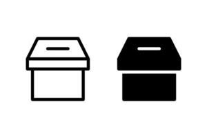 Donation box icon. collection box, or ballot box. Perfect for use in websites, apps, or print materials related to charity, voting, and collections. vector