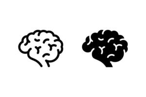 human brain icon in simple style. Perfect for medical, educational, or technology related designs. Isolated on transparent background vector