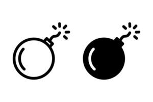 bomb icon set. suitable for various applications, including game design, web icons, and graphic elements vector