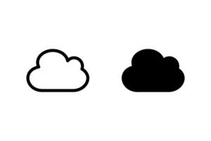 Minimalist cloud icon set. Clean and modern design suitable for weather forecasts, cloud computing, or general design elements. Isolated on blank background for easy integration vector