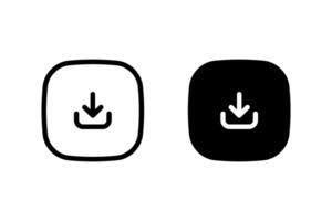 download icon set. Suitable for websites, applications, and graphic design projects needing a clear and minimalist download indicator. illustration vector