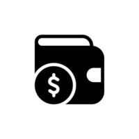 wallet with dollar coin icon. Represents finance, money, payment, savings, and digital currency. Ideal for business, e commerce, and financial technology visuals vector