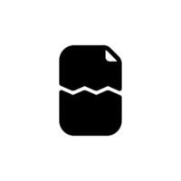torn document or piece of paper, representing concepts like damaged documents, file corrupt, cancellation. Perfect for design projects related to business, law, or office supplies vector