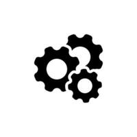 three interlocked gears icon. Symbolizes process, mechanism, engineering, teamwork, and efficiency. Suitable for design elements, website icons, and apps vector