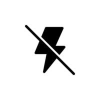 no flash icon. Ideal for use in UI, UX, or any design requiring a clear and concise representation of the no flash photography restriction vector