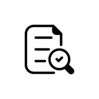 Document Review with Magnifying Glass Icon vector