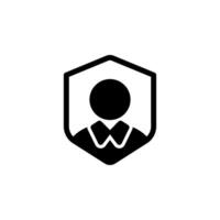 security icon. protection, or a trusted account. Clean and modern design suitable for various applications vector