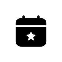 calendar icon featuring a star symbol. Perfect for representing event, schedules, reminders, favorites, and important dates vector