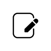 document or paper with pencil, perfect for illustrating concepts like writing, editing, note taking, or forms. Minimalist design for web, apps, and print vector