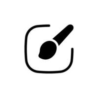 paint brush icon inside a square frame. Perfect for design, art, creativity, and app concepts. color editable vector