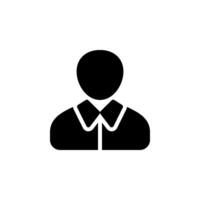 Simple icon of a person, representing a generic user, profile, account, or contact. Suitable for websites, apps, and UI or UX design vector