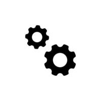 Two gears interlocked icon. representing collaboration, teamwork, process, engineering, and mechanical concepts. Perfect for infographics, web design vector