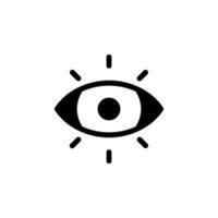 eye icon with rays emanating. Represents vision, observation, awareness, and insight. Ideal for use in web design, graphic design, apps, and presentations related to health, technology, security. vector
