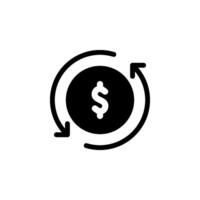 icon of money exchange or currency conversion loop. dollar sign with circular arrow, representing the continuous flow and exchange of money vector