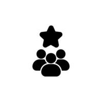 icon representing teamwork. leadership, and achievement. Features a group of figures under a star, symbolizing success and collaboration vector