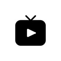 Television with play button icon. Perfect for representing content, streaming services, media, entertainment, or online courses vector