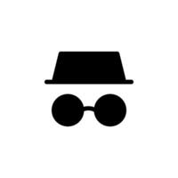 incognito mode or anonymous browsing icon. Perfect for privacy, security, and online safety themes. vector