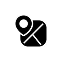 Simple map with location pin icon. Represents navigation, travel, and geographic location. Ideal for app design, website design vector