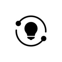 Bulb or lamp with circuit or connection symbol. Represents ideas, innovation, energy, and technological solutions. Ideal for web design, app icons, technology, education, or sustainability vector
