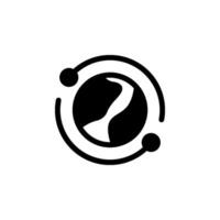Globe and circular network. Represents global connectivity, technology, networking, and international relationships. Ideal for websites, apps, or global business, internet, or communication vector