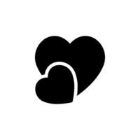Two hearts simple style. Symbolizing love, affection, connection, and relationships. Ideal for Valentines Day, wedding invitations. vector