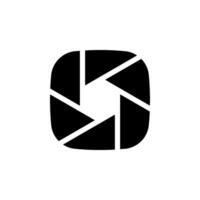 camera lens icon. simple geometric design is perfect for representing photography, cameras, lens symbol vector