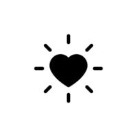 Heart icon radiating light or energy. Perfect for representing love, care, health, or positive emotions. Suitable for use in web design, mobile apps. vector