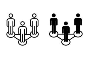 People connection icon. symbolizing teamwork, connection, and collaboration. Perfect for business, technology, and social. vector