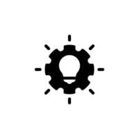 gear with light bulb icon. symbolizing idea generation, innovation, and problem solving. vector