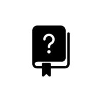 book with question icon. Represents knowledge, learning, education, and unanswered questions. Ideal for educational materials, tutorials, or informational content vector