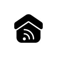 Smart Home Icon. Wi-Fi Connected House, Symbolizes internet connection, home automation, technology, and modern living. for websites, and apps. vector