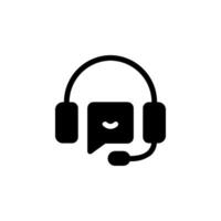 Customer service icon with headset and speech bubble. support, help, and assistance. Ideal for websites, apps, contact us, and online support. vector
