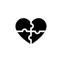 heart shape made of puzzle pieces. Represents love, connection, relationship, and teamwork. Perfect for Valentine Day, or representing unity and collaboration. vector