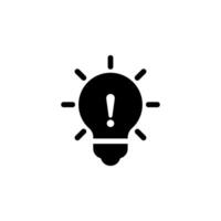 Light bulb with exclamation mark icon. symbolizing an idea alert, warning, or urgent message. ideal for website icons, app graphics, and business presentations. vector