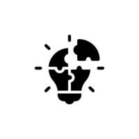 Idea icon. lightbulb formed from puzzle pieces, representing a new idea, innovation, solution, or problem solving vector
