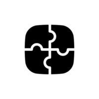 Square puzzle icon. Perfect for representing teamwork, problem solving, strategy, and integration concepts. vector