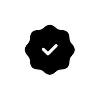 Verified badge icon. Represents trust, authenticity, approval, and quality. Ideal for websites, apps, social media, and symbol of validation. vector