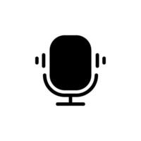 Microphone icon. Represents audio recording, podcasting, broadcasting, voice communication, and speech. suitable for various applications. vector
